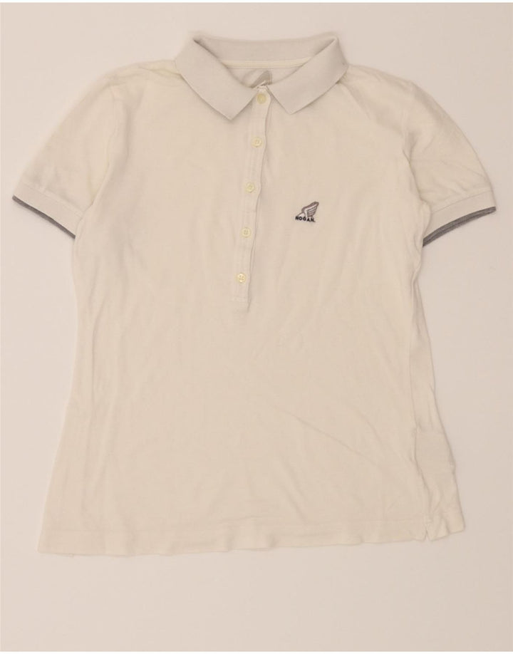 HOGAN Womens Polo Shirt UK 16 Large White Cotton Vintage Hogan and Second-Hand Hogan from Messina Hembry 