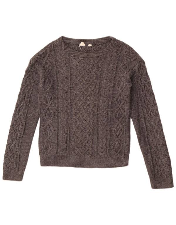 Gap Mädchen-Pullover mit U-Boot-Ausschnitt, 11–12 Jahre, XL, graue Baumwolle