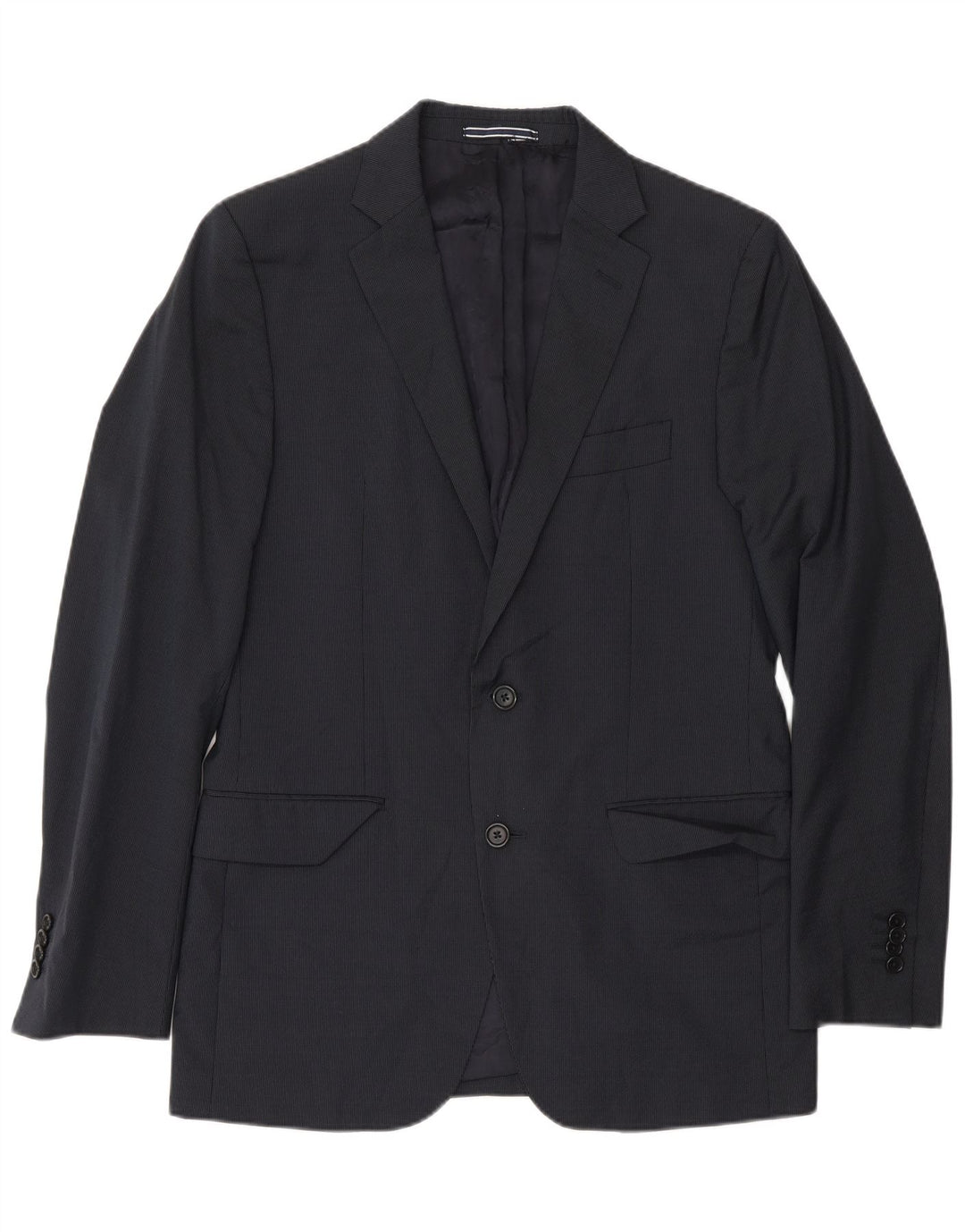 Massimo Dutti Herren-Blazer mit 2 Knöpfen, EU 48, mittelblau, Nadelstreifen
