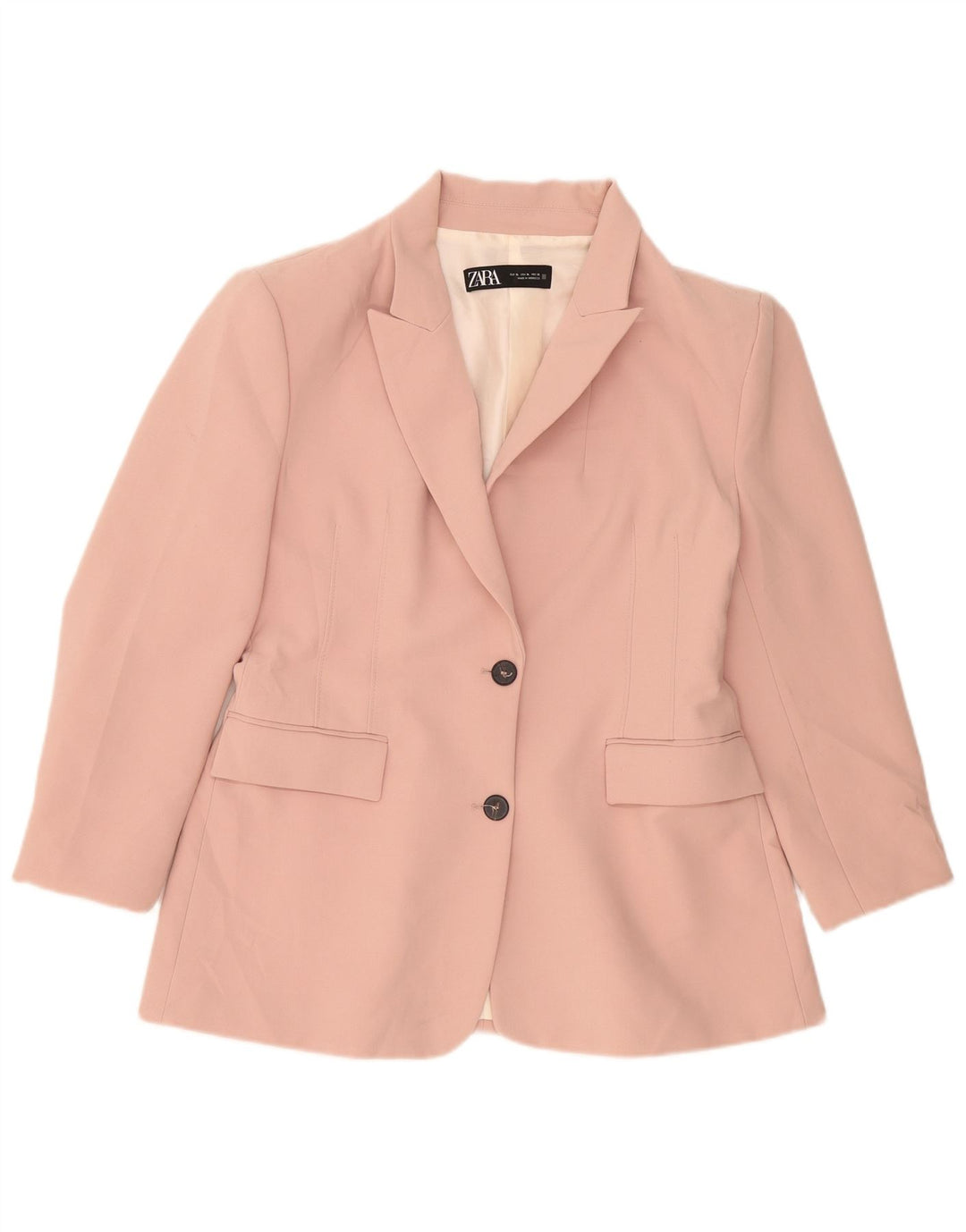 Zara Damen 2-Knopf-Blazerjacke UK 18 XL Rosa