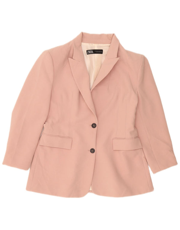 Zara Damen 2-Knopf-Blazerjacke UK 18 XL Rosa