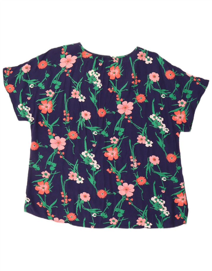 Gant Damen-Blusenoberteil, UK-Größe 46, Größe L, Marineblau mit Blumenmuster