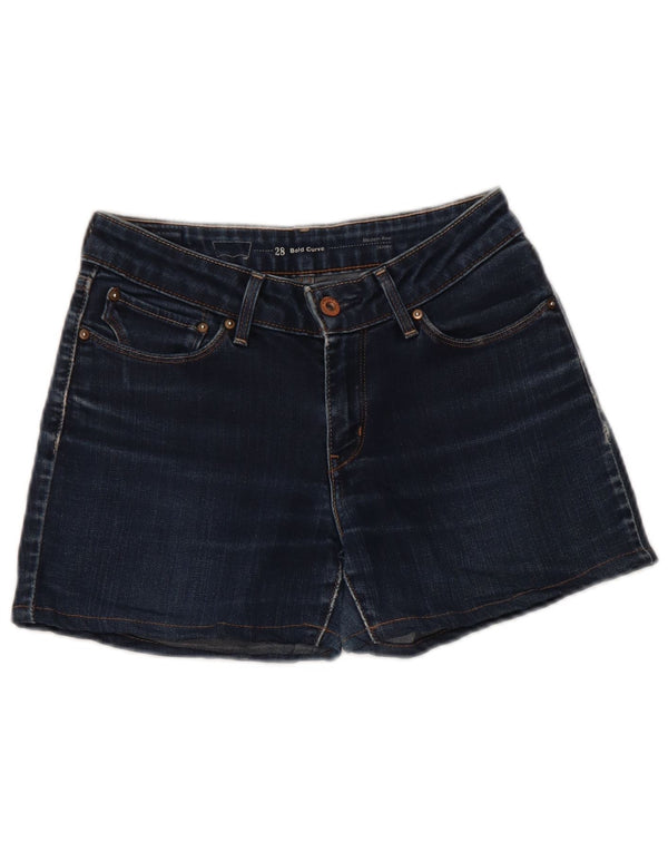 Levi's Damen Bold Curve Denim Shorts W28 Mittelmarineblaue Baumwolle