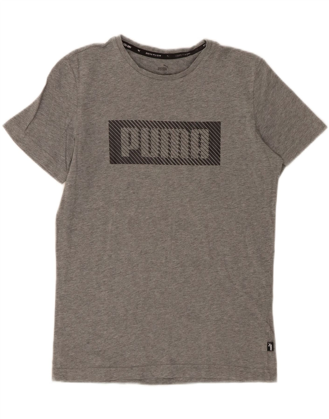 Puma Jungen T-Shirt mit Grafik, 13–14 Jahre, Größe L, Grau, Baumwolle