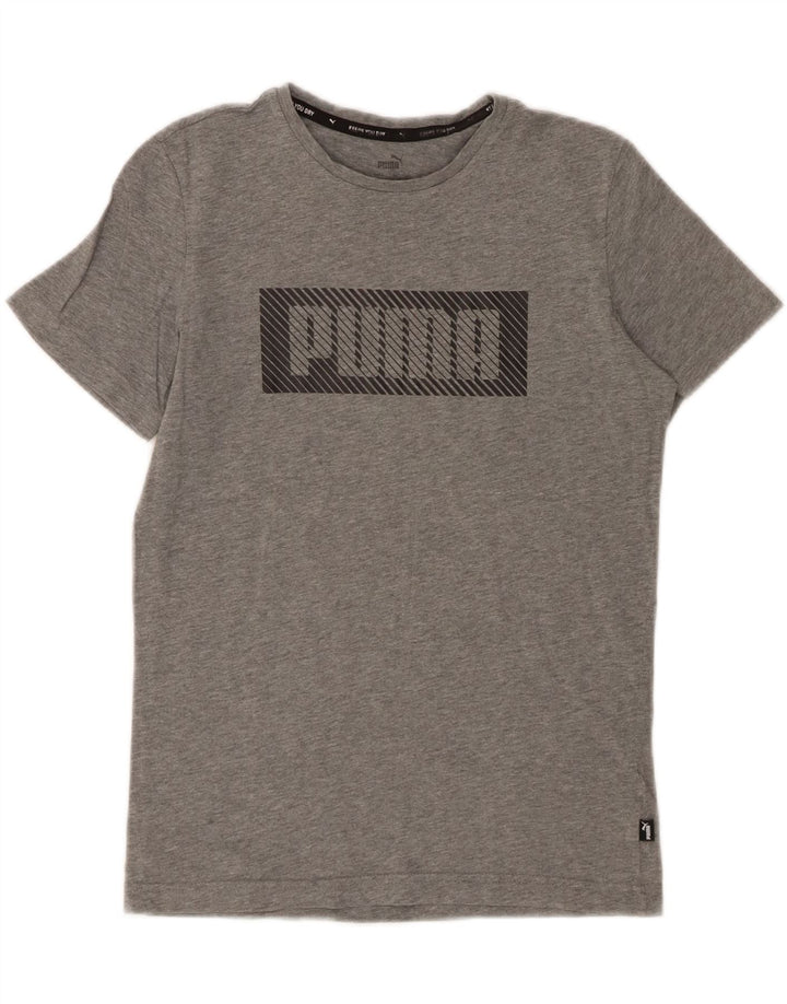 Puma Jungen T-Shirt mit Grafik, 13–14 Jahre, Größe L, Grau, Baumwolle