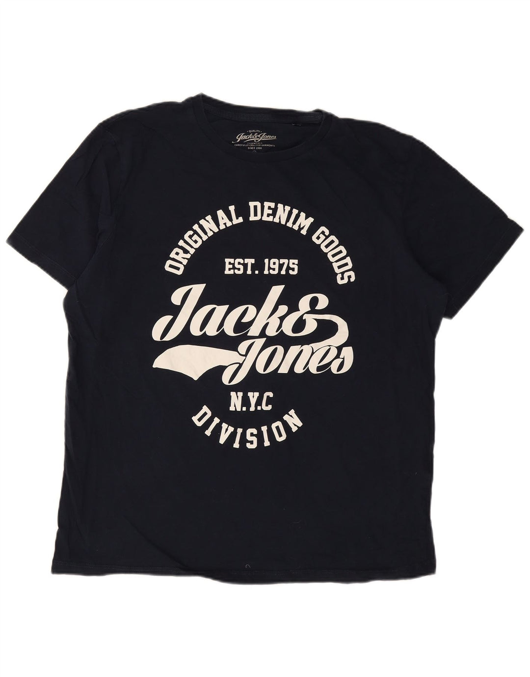 Jack & Jones Herren Grafik T-Shirt Top 2XL Marineblau