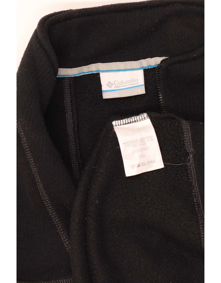 Columbia Herren-Pullover mit Reißverschluss am Hals, groß, aus schwarzem Polyester