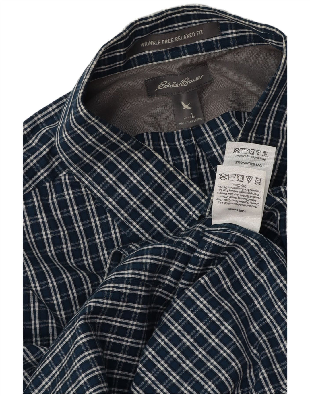 Eddie Bauer Herren-Hemd mit entspannter Passform, große marineblaue Baumwolle