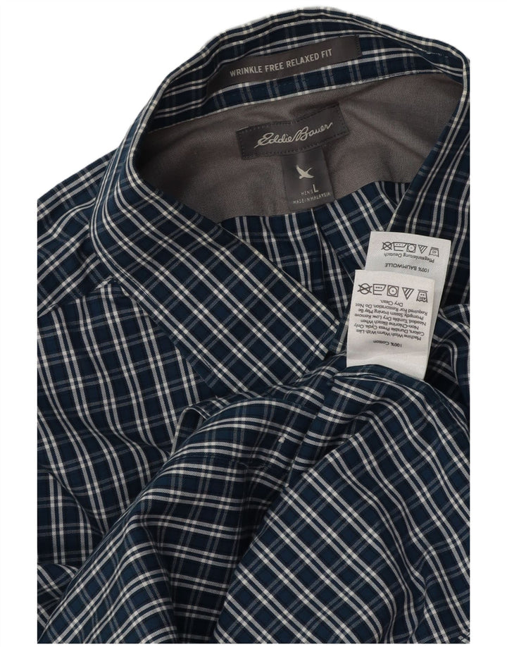 Eddie Bauer Herren-Hemd mit entspannter Passform, große marineblaue Baumwolle