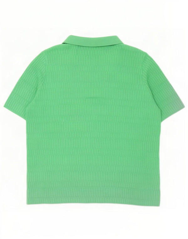 Marks & Spencer Damen Poloshirt UK 16 Large Grüne Viskose