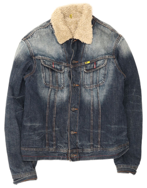 Meltin' Pot Herren Sherpa Denim Jacke UK 42 XL Blau Baumwolle