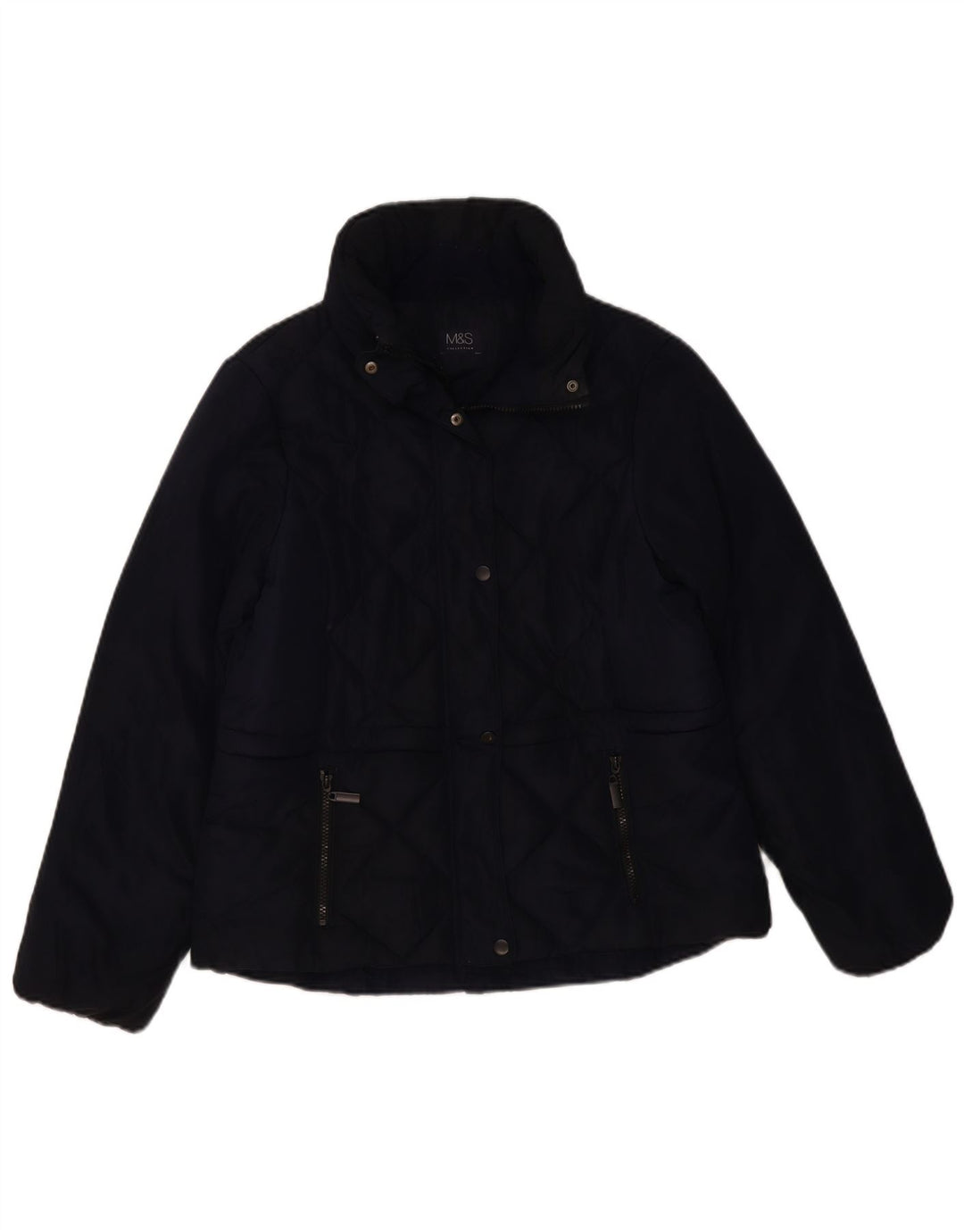 Marks & Spencer Damen Steppjacke UK 12 Medium Marineblau Polyester