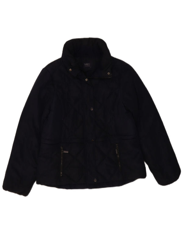 Marks & Spencer Damen Steppjacke UK 12 Medium Marineblau Polyester
