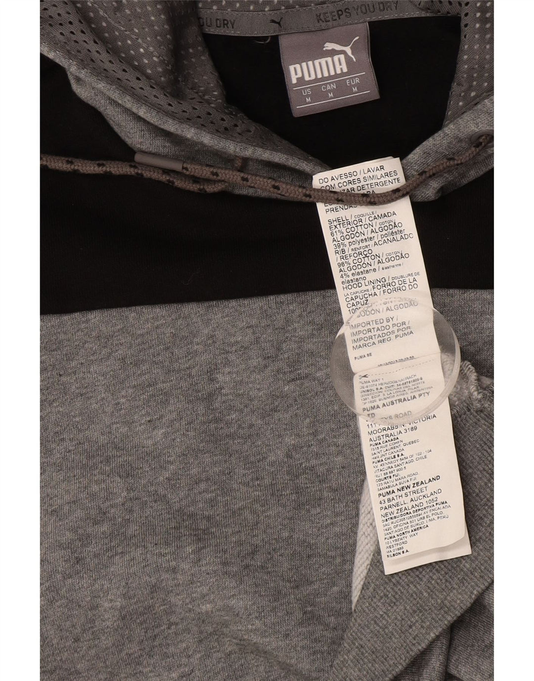 PUMA Herren Graphic Hoodie Pullover Mittelgraue Colourblock-Baumwolle