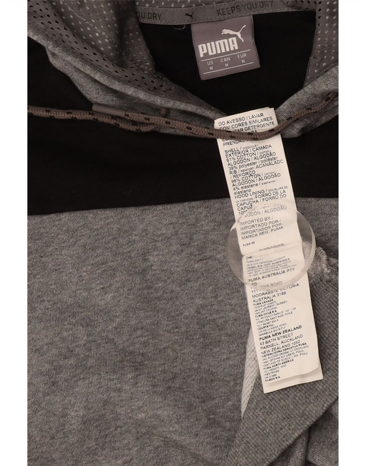 PUMA Herren Graphic Hoodie Pullover Mittelgraue Colourblock-Baumwolle