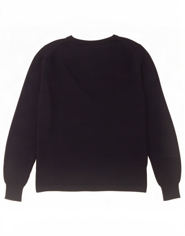 La Martina Damen-Pullover mit V-Ausschnitt, UK 12, mittelmarineblaue Wolle