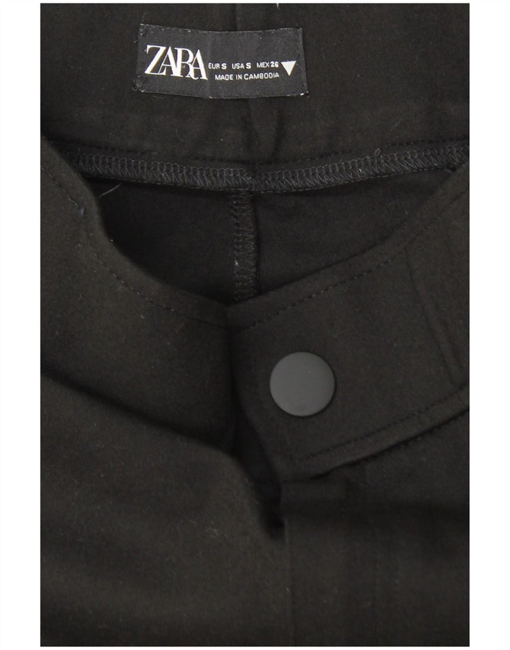 ZARA Damen Röhrenjeans mit kurzem Schnitt, Größe S, W26, L25, Schwarz