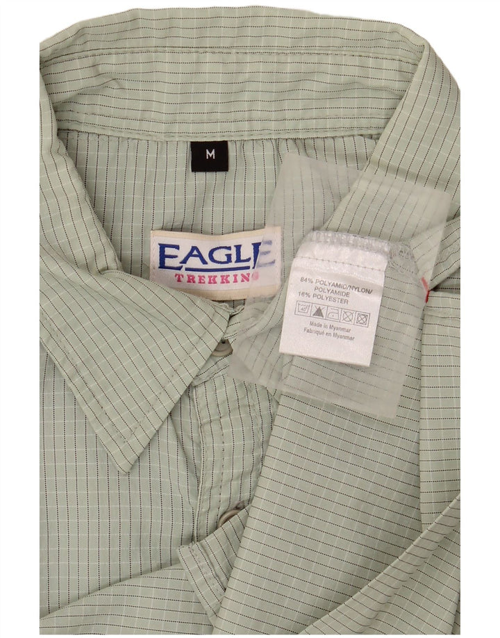 VINTAGE Herrenhemd Mittelgrünes Gingham-Polyamid