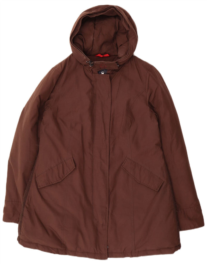CANADIAN Wattierter Damenmantel mit Kapuze, UK 16, Größe L, braun, Polyester