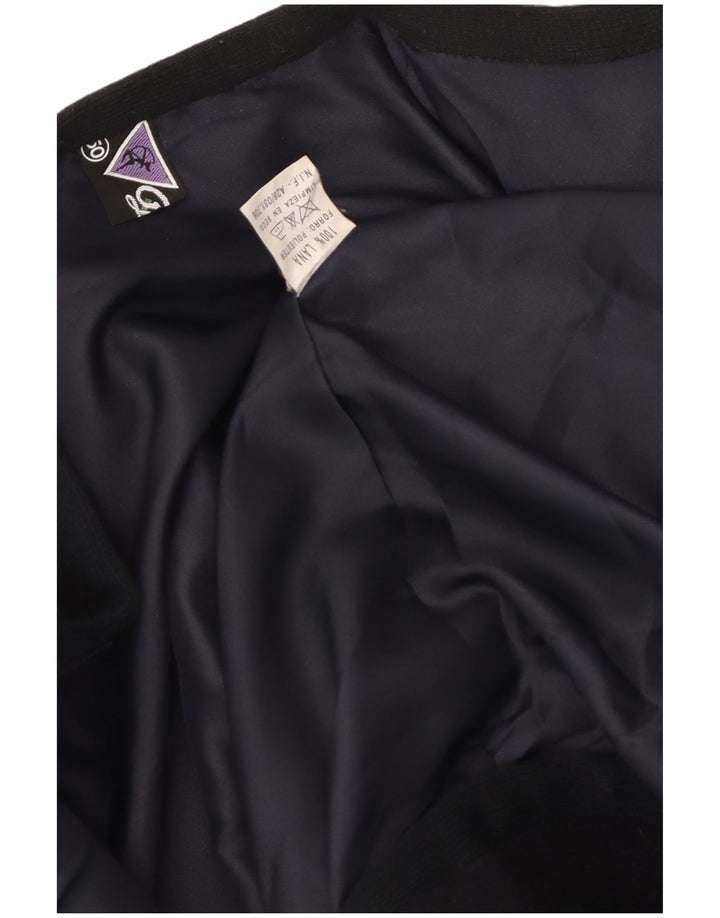 Vintage Damen 5-Knopf-Blazerjacke IT 50 XL Marineblaue Wolle