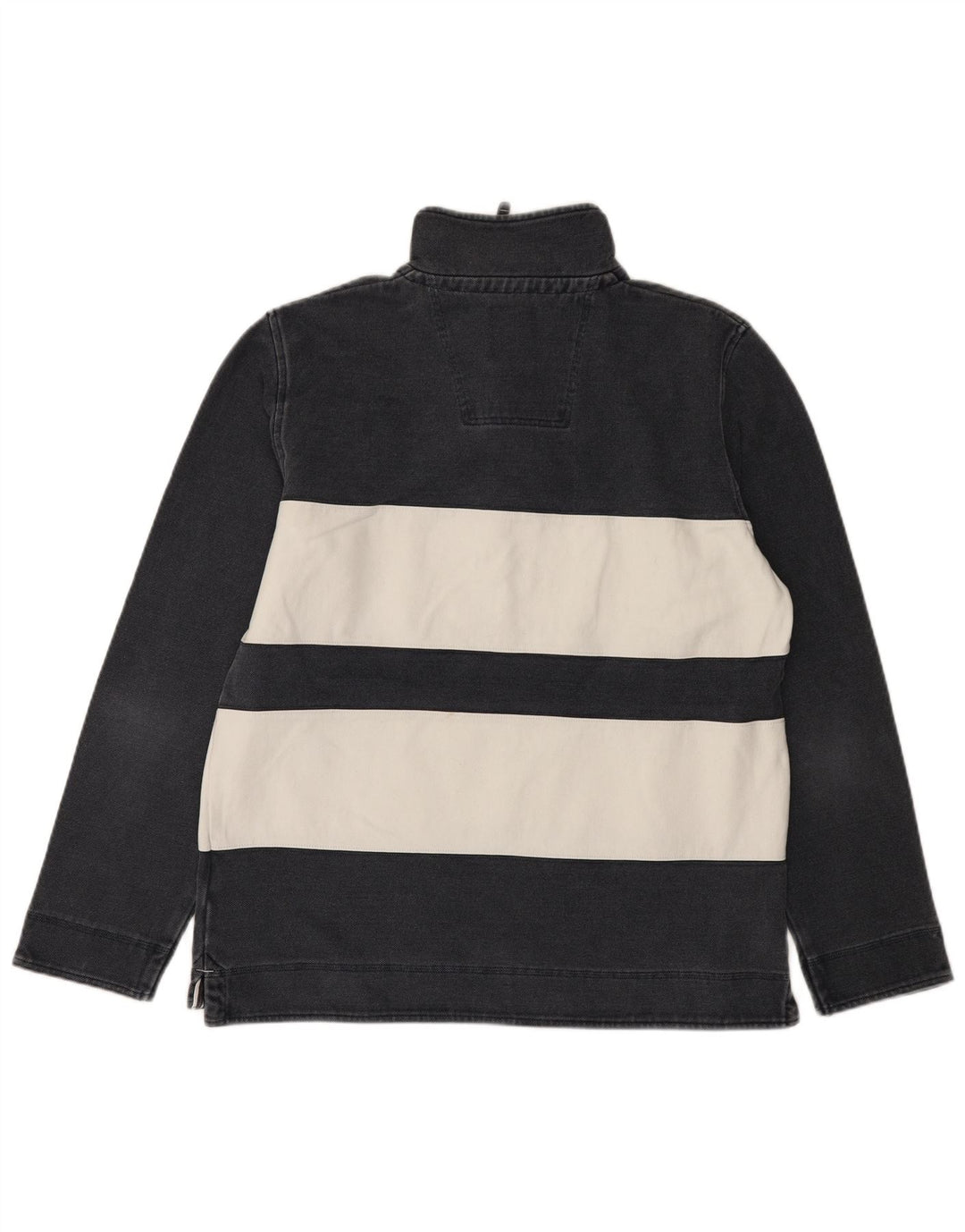 Crew Clothing Herren-Sweatshirt mit Reißverschluss am Hals, mittleres Marineblau gestreift