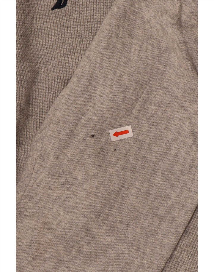 Nautica Herren-Pullover mit Reißverschluss am Hals, große graue Baumwolle