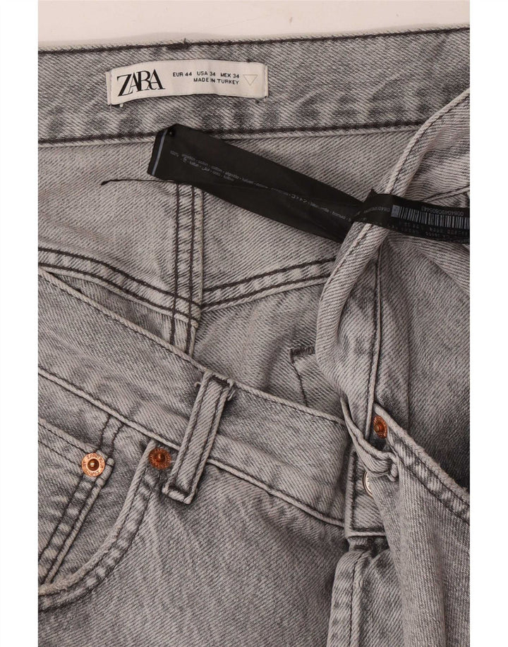 Zara Herren Straight Jeans EU 44 Large W34 L30 Graue Baumwolle