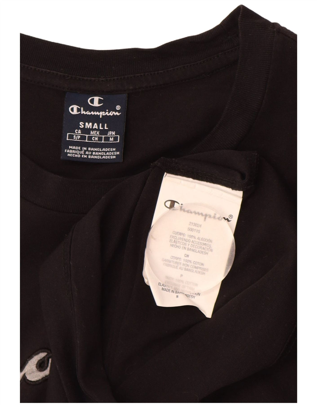 CHAMPION Herren-T-Shirt mit Grafik, Größe S, schwarze Baumwolle