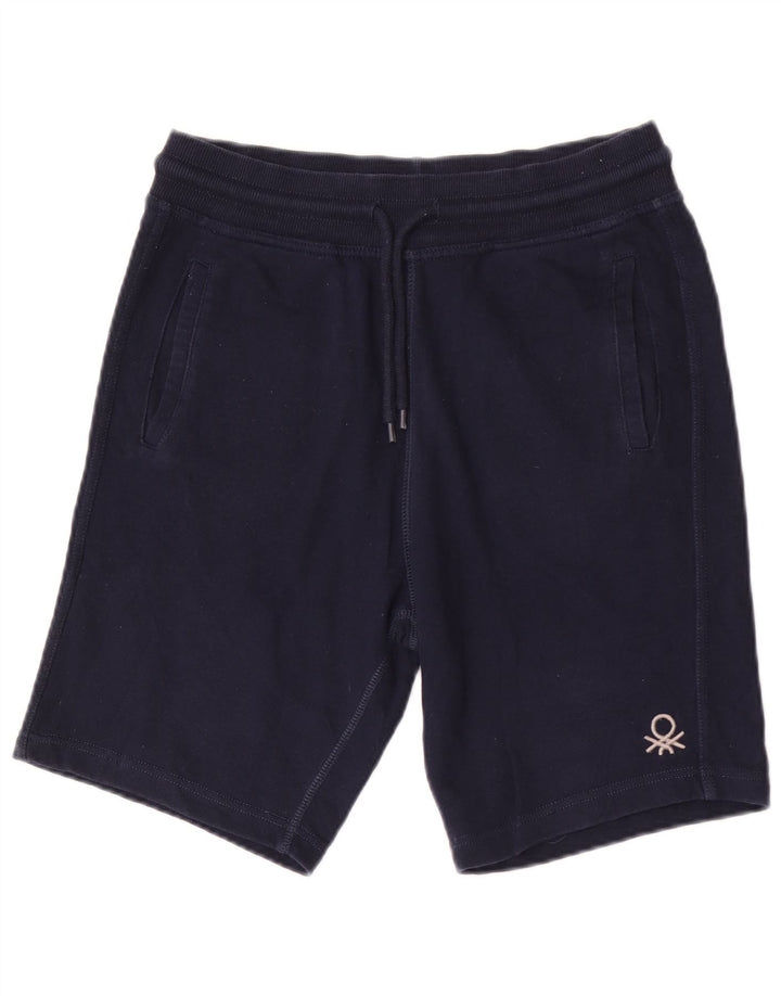 Benetton Herren-Sportshorts aus Baumwolle in mittlerem Marineblau