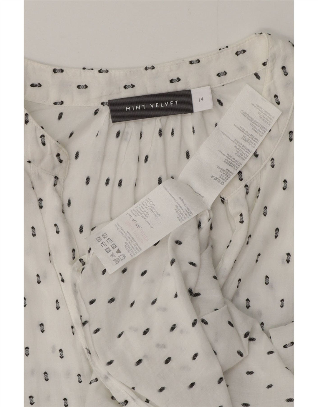 MINT VELVET Damen-Hemdbluse mit Grafik, UK 44, Größe L, weiß, geblümt, Baumwolle