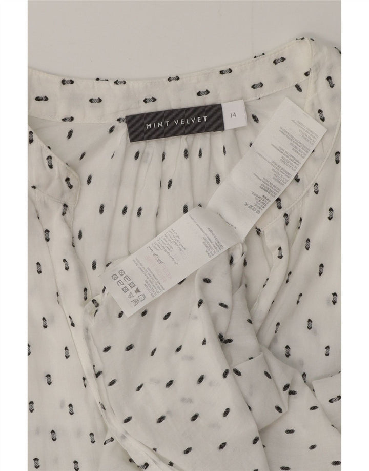 MINT VELVET Damen-Hemdbluse mit Grafik, UK 44, Größe L, weiß, geblümt, Baumwolle