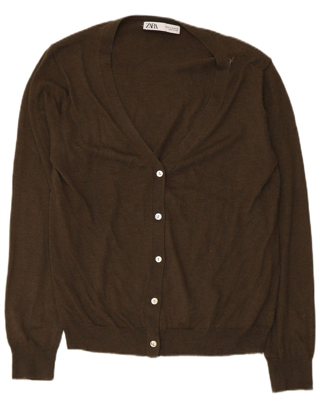 Zara Damen Strickjacke UK 12 Medium Khaki