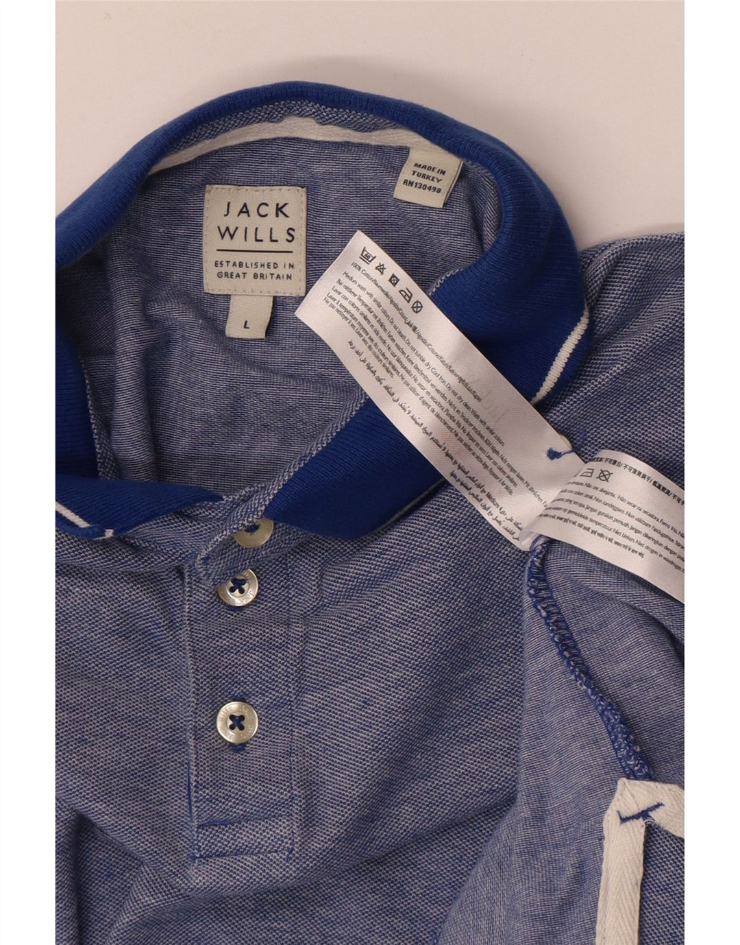 Jack Wills Herren-Poloshirt, große blaue Baumwolle