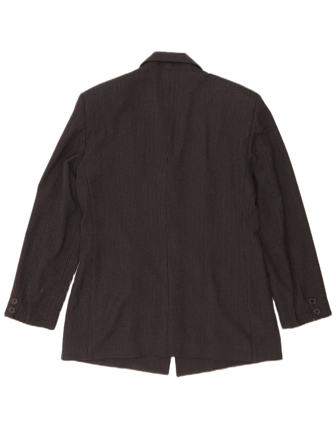 Benetton Damen-Blazer mit 3 Knöpfen, IT 46, Größe L, Schwarz, Nadelstreifen