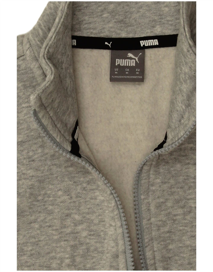 Puma Damen-Sweatshirt mit Reißverschluss am Hals, UK 14, mittelgraue Baumwolle