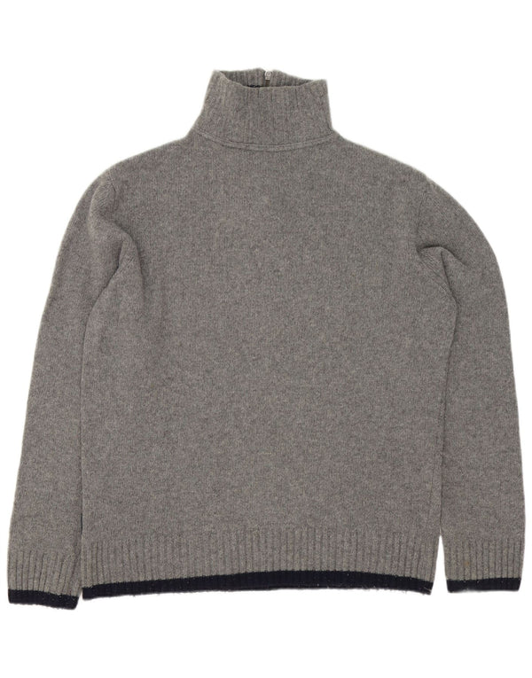 Woolrich Herren-Pullover mit grafischem Reißverschluss, XL, graue Wolle
