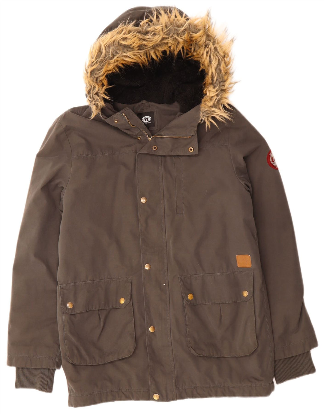 Animal Jungen-Parka mit Kapuze, 13–14 Jahre, Grau