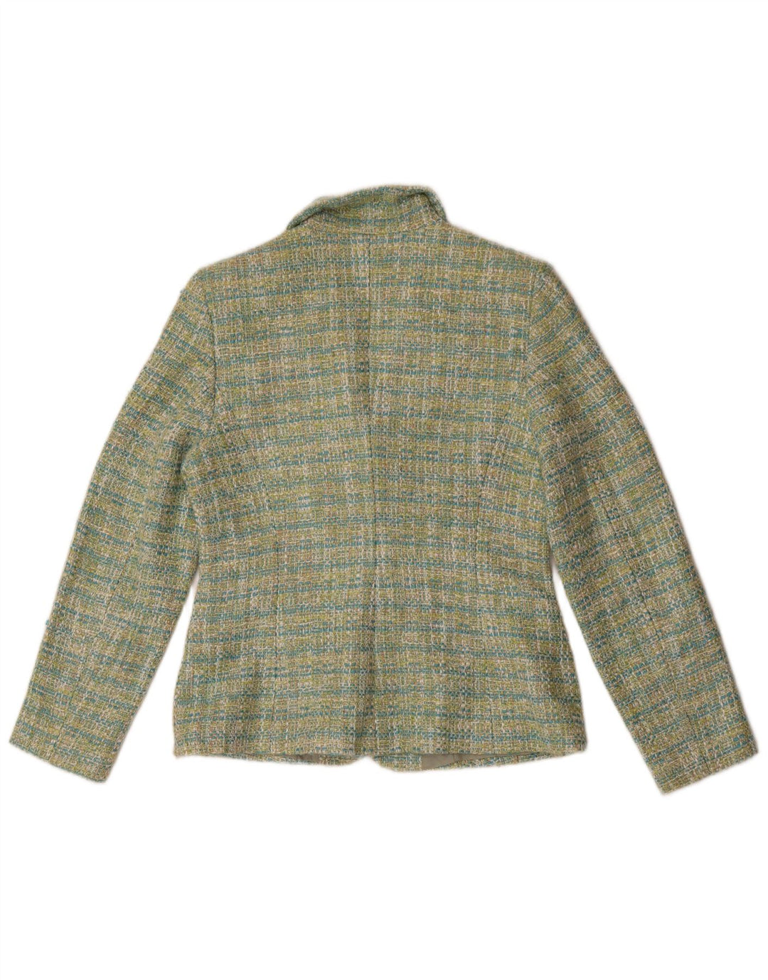 Vintage Damen Blazerjacke mit 3 Knöpfen, Größe 40, klein, grün kariert, Polyester