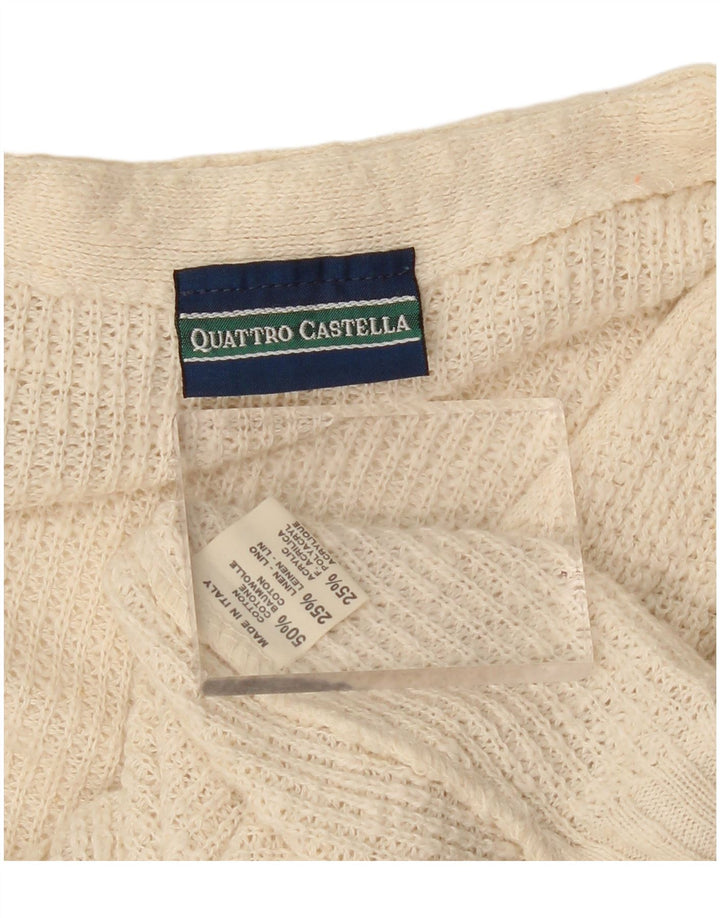 Quattro Castella Herren-Strickjacke, groß, beige Baumwolle