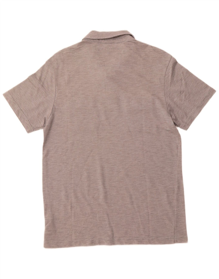 GUESS Herren-Militär-Poloshirt, große graue Nadelstreifen-Baumwolle