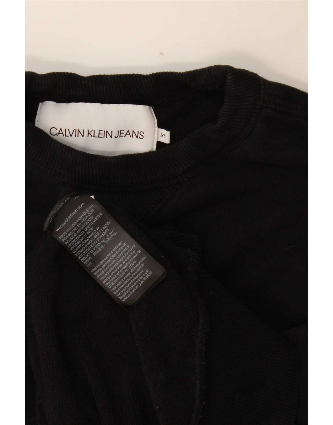 Calvin Klein Herren Sweatshirt Pullover XS Schwarz Baumwolle