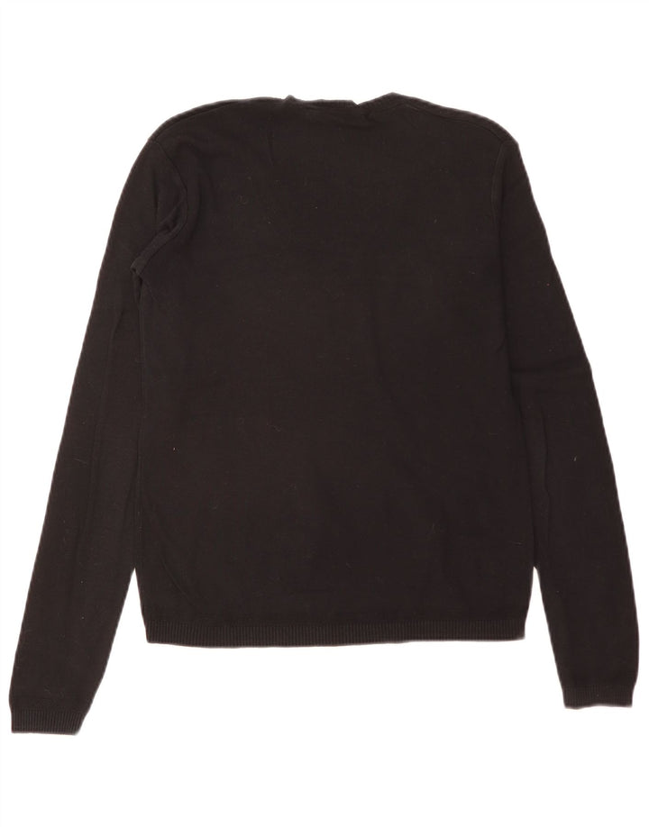 Benetton Damen-Pullover mit V-Ausschnitt, Gr. 12, mittelschwarz