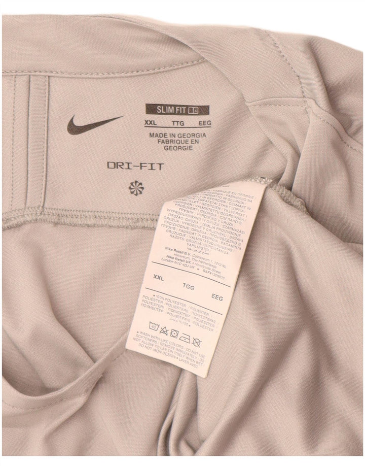 Nike Herren Dri Fit Slim Fit Top Langarm 2XL Grau Polyester