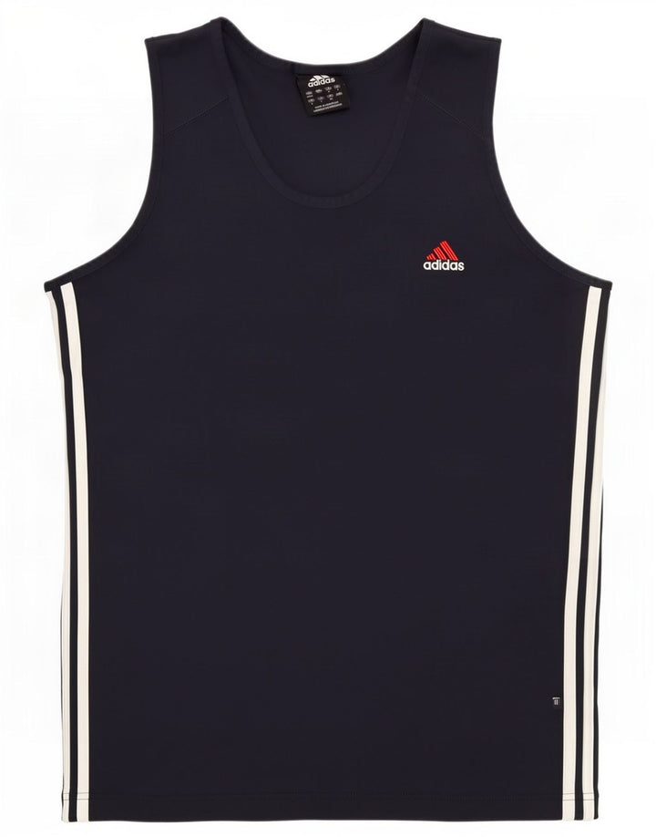 Adidas Herren Weste Top UK 42/44 Large Marineblau Polyester