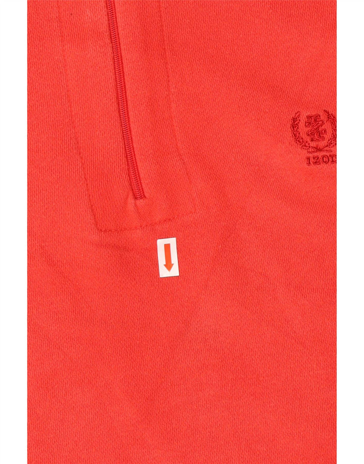 Izod Herren-Sweatshirt mit 1/4-Reißverschluss, Größe S, Rot, Baumwolle
