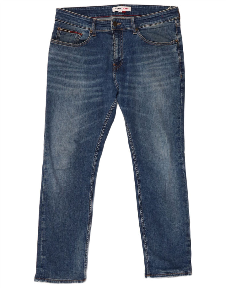 TOMMY HILFIGER Herren Slim Jeans W34 L27 Blaue Baumwolle