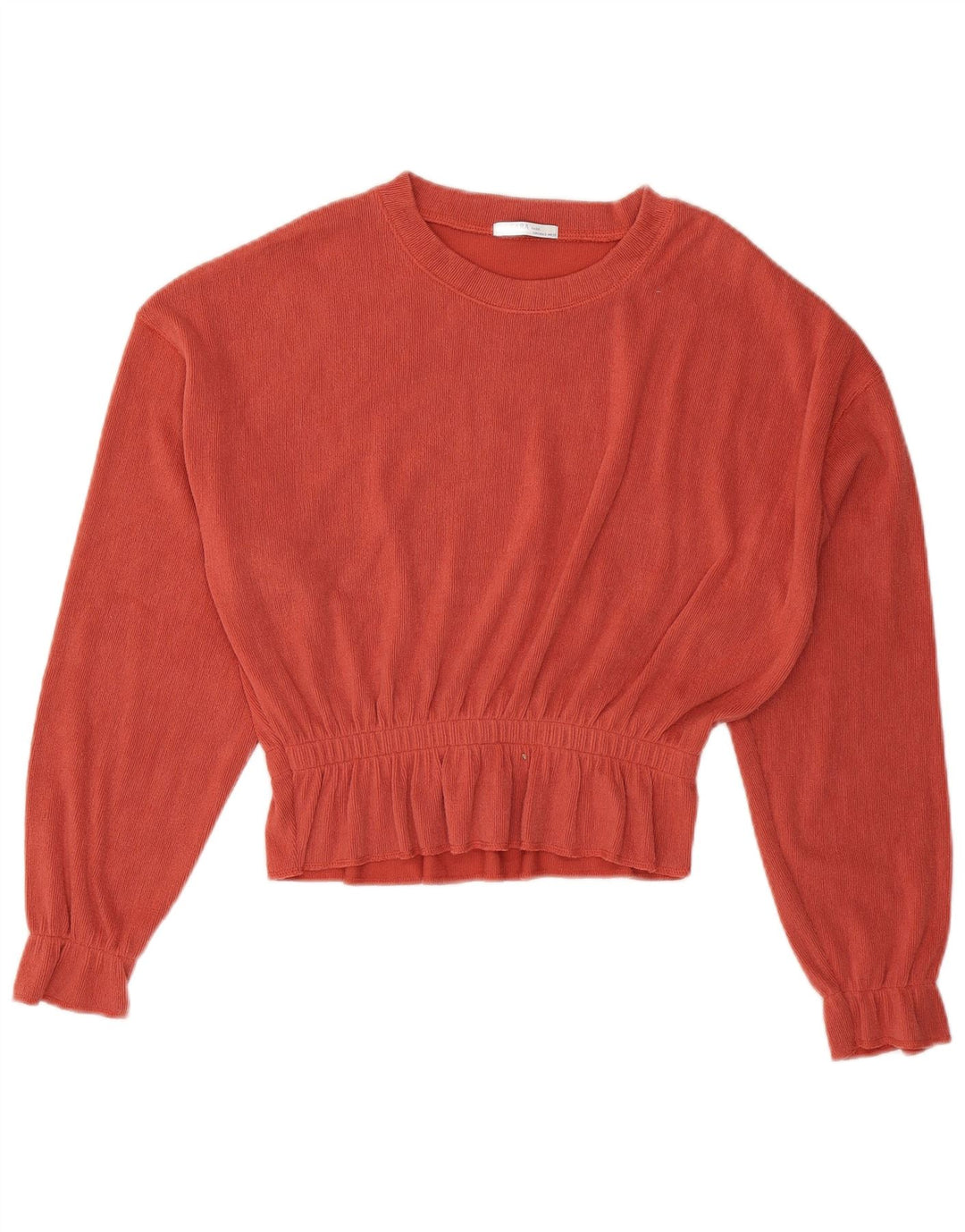 Zara Damen-Bluse, übergroß, bauchfrei, langärmlig, Gr. 10, Größe S, Orange