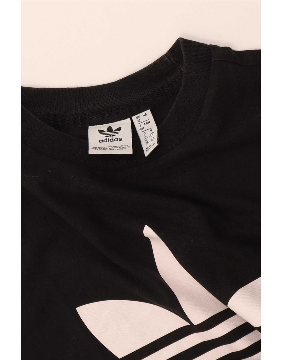Adidas Damen Graphic T-Shirt Top UK 12 Medium Schwarz