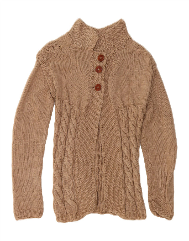 VINTAGE Womens Cardigan Sweater UK 10 Small Beige Vintage Vintage and Second-Hand Vintage from Messina Hembry 