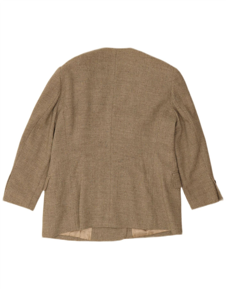 Escada Damen-Zweireiher-Blazerjacke, EU 44, XL, graue Wolle